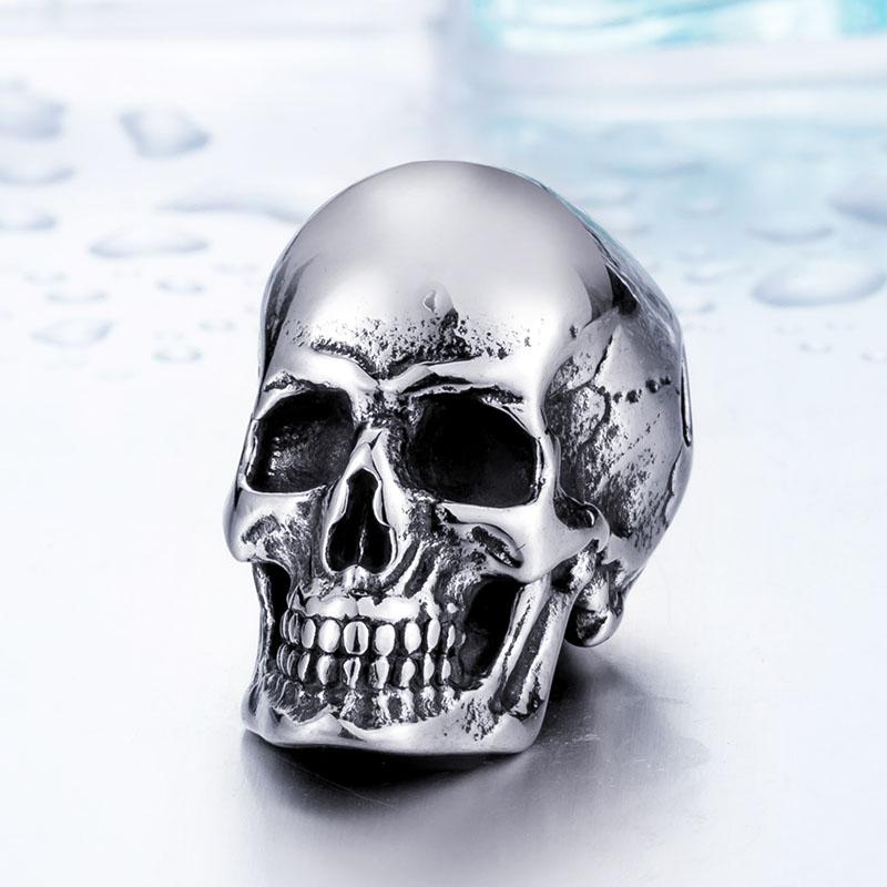 

Beier Unique 316L Stainless Steel New Arrival Super Punk Gold color Skull Biker Pendant Necklace Fashion charm Jewelry BP8-216