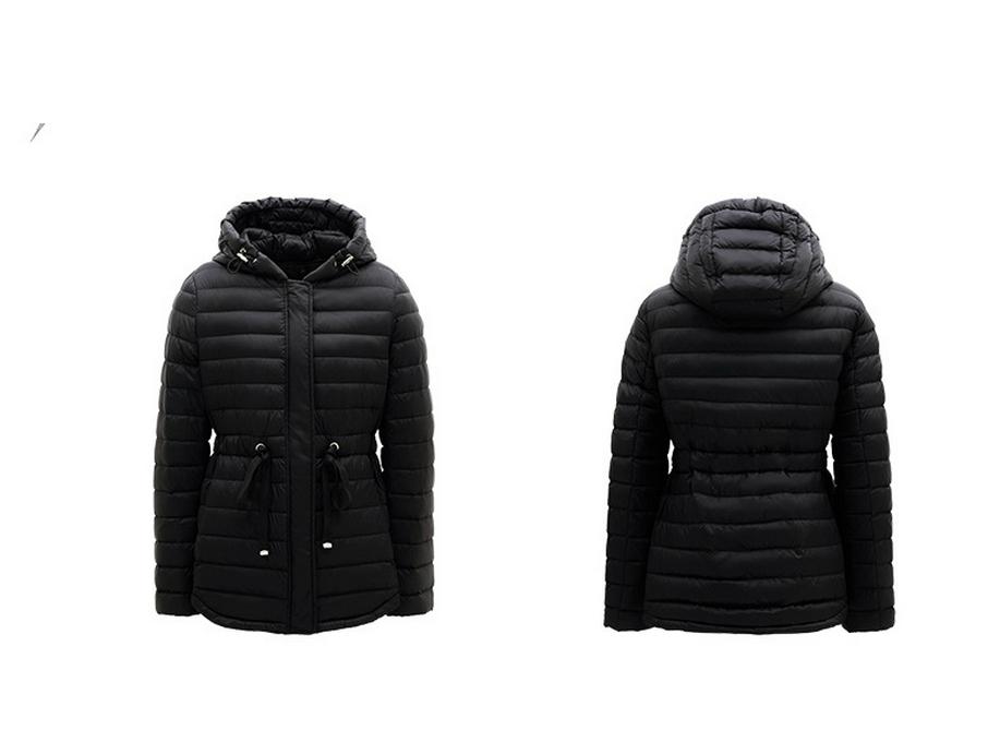 Women's Tie-Waist Hooded Down Jacket - Long Sleeve, Loose Fit, Lightweight, White Duck Down Outerwear 2025
