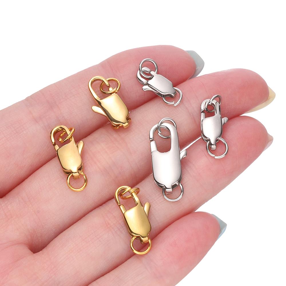 5 Sets Stainless Steel Lobster Clasp with Jump Rings for Bracelet Necklace DIY Jewelry Making Accessories Supplies