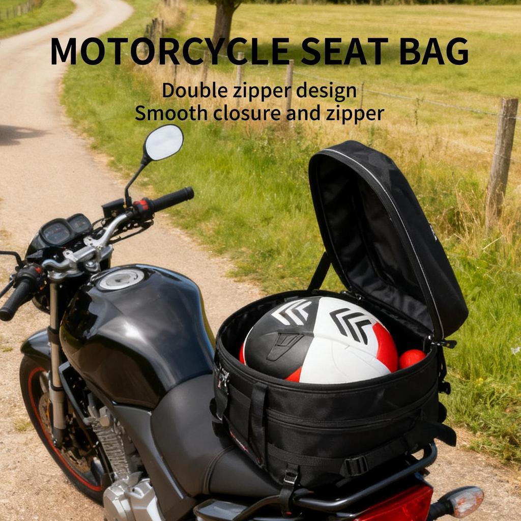 Motorcycle Rear Seat Bag 20L-28L Expandable Hard Shell Backpack Waterproof Motorcycle Luggage Bag For Motorbike Scooter Dirt