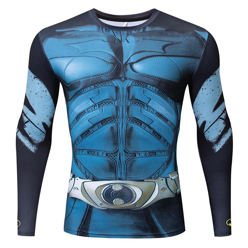 

Мужская тренировочная компрессионная рубашка с 3D принтом, быстросохнущие колготки для бега, спортивная одежда с длинными рукавами, одежда для тренировок