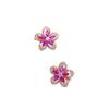 Purple Gold Color Gold Inlaid Redstone Flower Earrings Fashion Temperament Rose Gold Plated Earrings