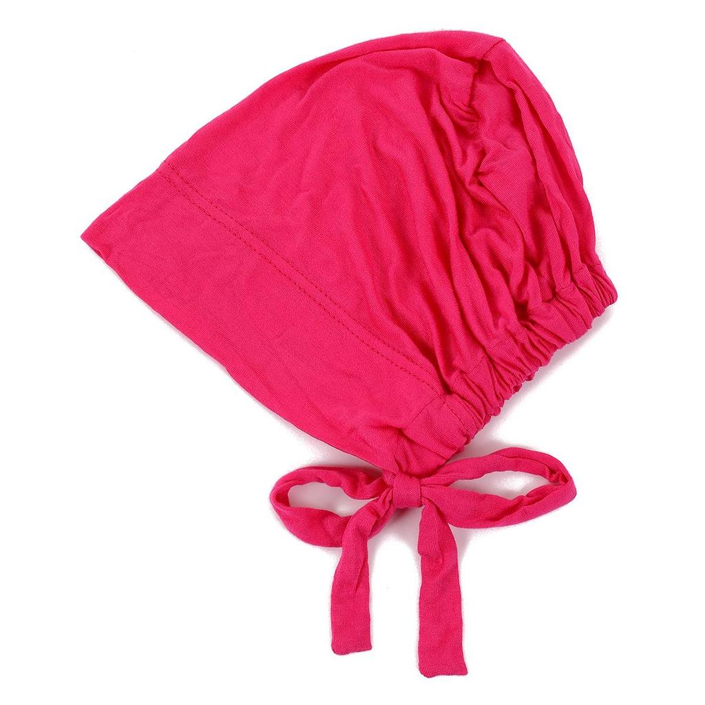 Pañuelo para la cabeza de algodón y seda elástico con cordones ajustable, gorro para quimioterapia