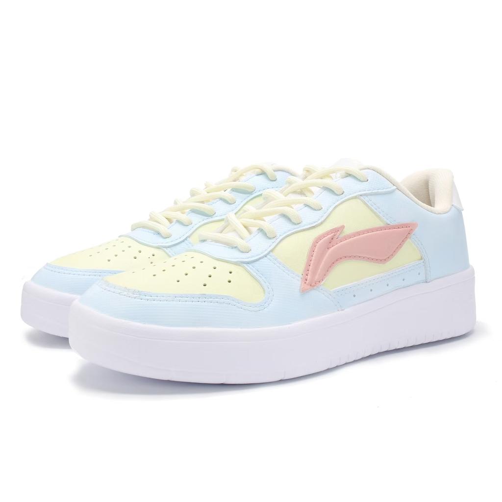 Li Ning Floating Boat Skateboard Shoes Women's Low top Blue/Yellow/Pink AGCS420-6 (Team643-)