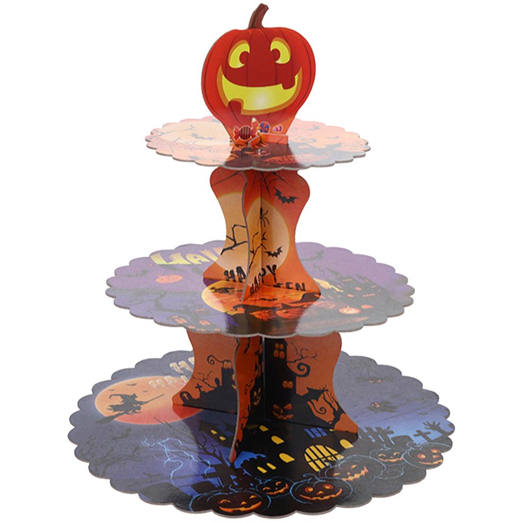 Vrstvený design dýně ducha Jednorázový podnos na dort Pro halloweenskou párty Svačiny a slavnostní domácí dekorace