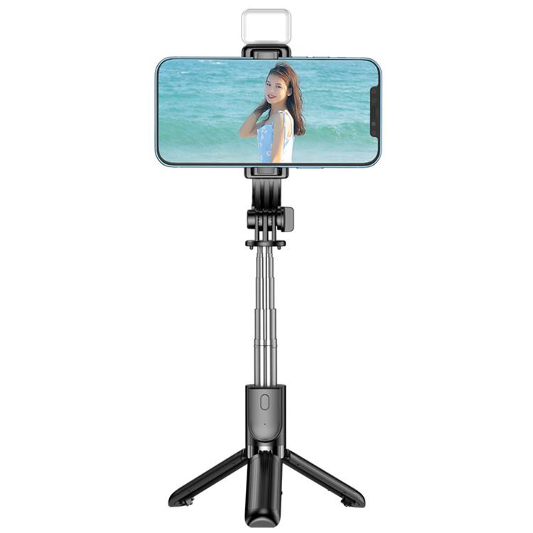 

Wireless Bluetooth selfie stick Shutter tripod with light retractable mini easy to