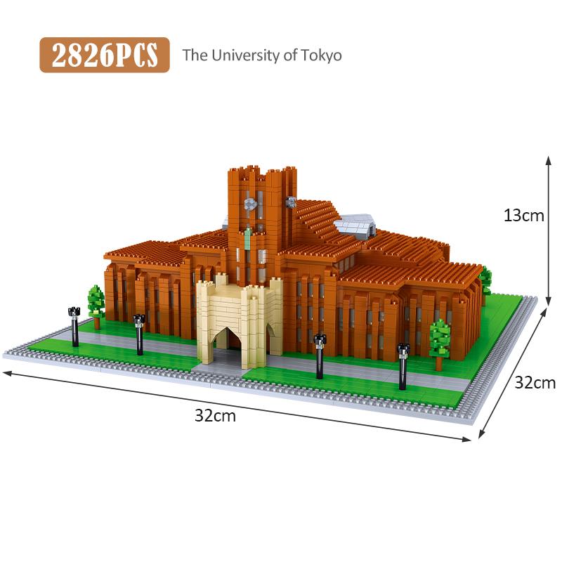 5379PCS City Mini World Famous School Series Architecture Model Building Blocks Educational Bricks Toys for Children Gifts