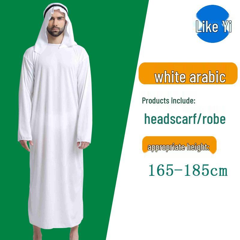 

Хэллоуин Дубайский Шейх Принц Мужской Белый Ближневосточный Костюм для Косплея и Маскарада One Size