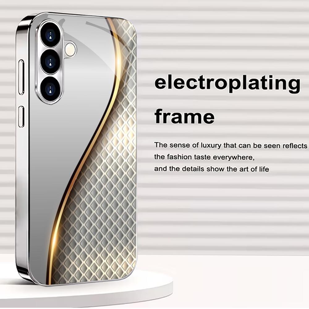 PhoneCase Luxury Simplicity High-end Electroplating Glass PhoneCase for Samsung Galaxy S26 S25 S24 S23 S22 S21 FE,Ultra,Plus