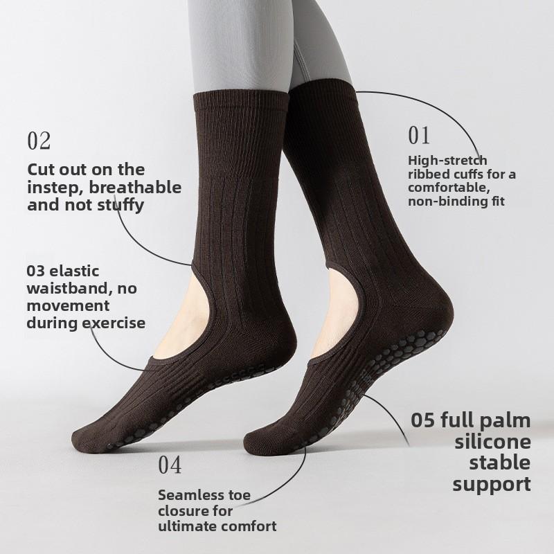 Yoga Socks - Children's Style - Ballet Style Long Tube Pilates Anti-slip Floor Socks - Backless Sock Cover