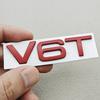 3D Metal Car Sticker Fender Side Badge Logo V6T V8T Rear Trunk Emblem Decals For Audi S4 S5 S7 A6 SQ7 SQ5 Q8 S8 Auto Accessories