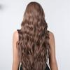 Straight Bangs Long Hair Curly Hair Gradient Brown Fluffy Natural Wig Women Water Ripple