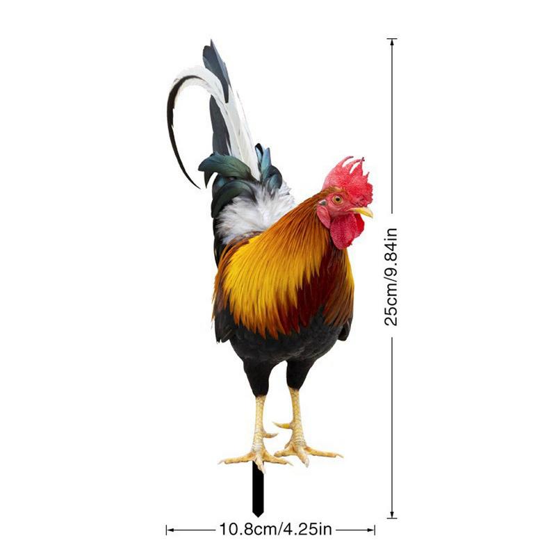 Garden Rooster Statue 2D Acrylic Chicken Sculpture For Yard Decor Garden Figurines Flat Acrylic Rooster Decor Garden Statue