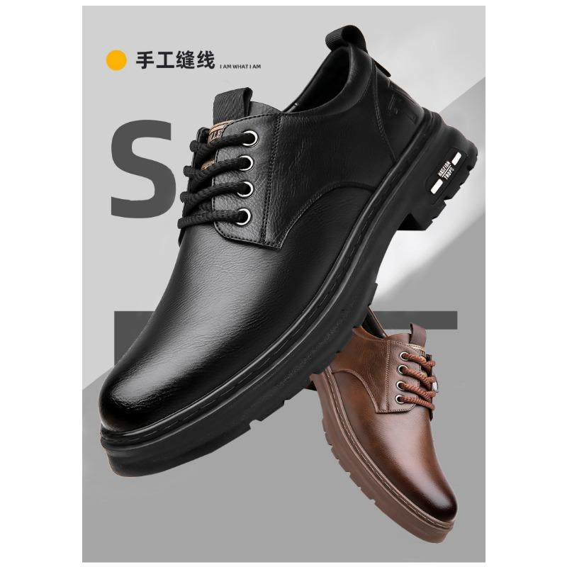 Men S Retro Casual Work Lace Up Leather Shoes For Men