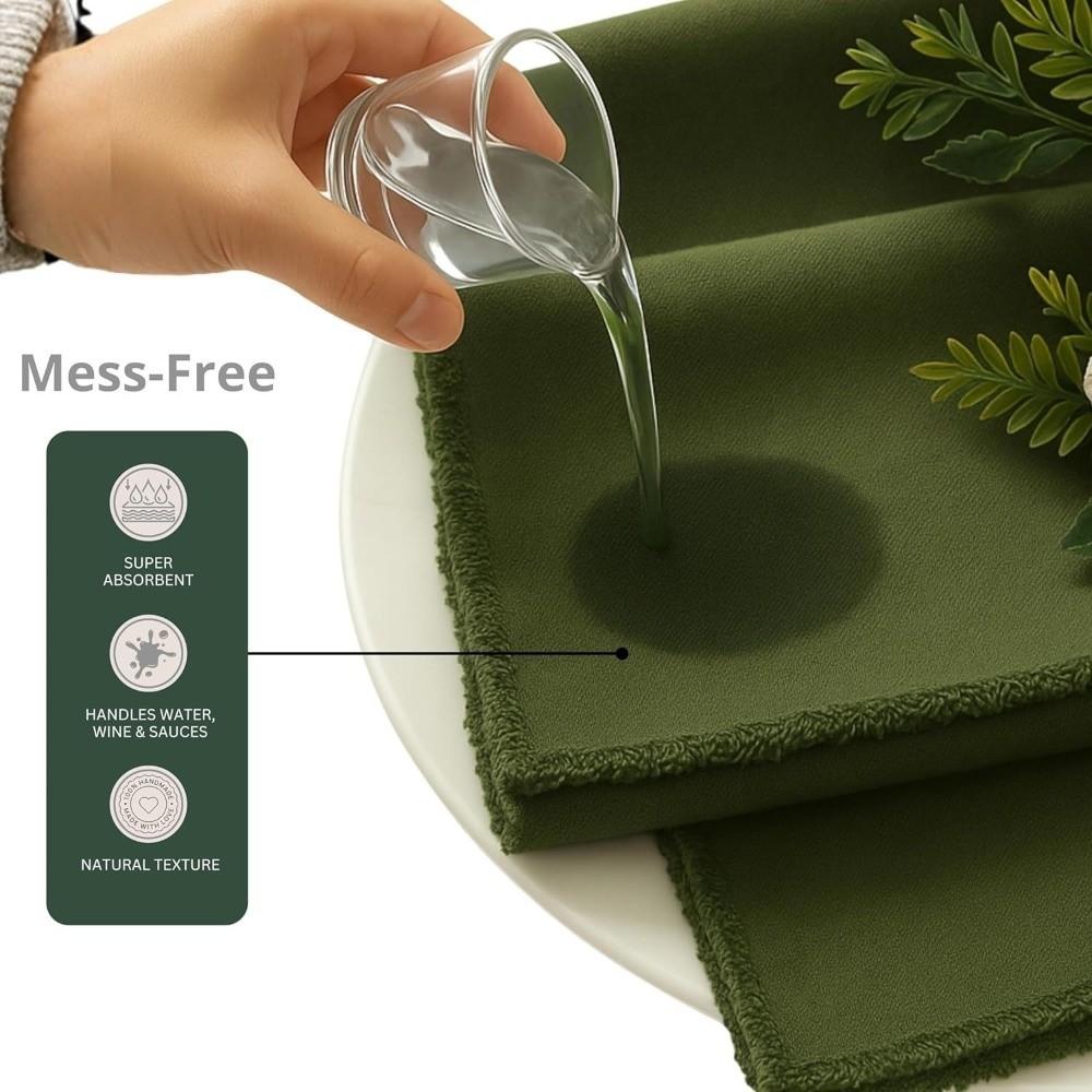 4PCS Rustic Style Cotton Linen Napkins Eco-Friendly Tea Towel Mouth Cloths Placemats  Table Setting