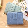 1Pc Women Wallets Embroidered Love Heart Short Wallet Fashion Ladies ID Card Holders Clutch Bag ID Holder Zipper Snap Coin Purse