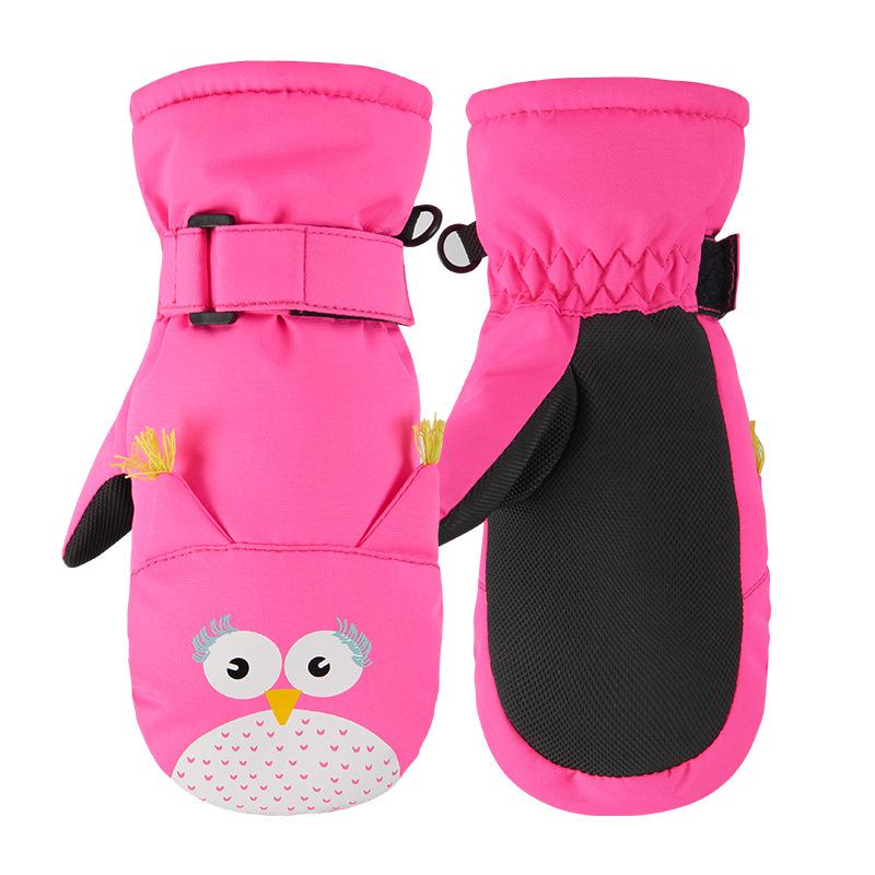 Children's Ski Gloves with Finger Hands Cartoon Waterproof and Warm  for Toddlers and Children To Ride with Fingers Connected
