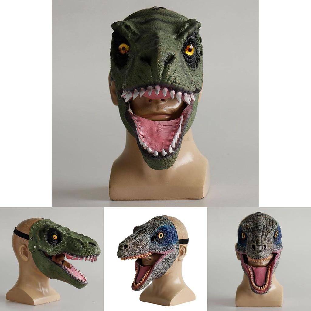 Jurassic World Dinosaur Latex Mask Headgear Tyrannosaurus Rex Halloween Cosplay Prop