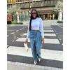 VIONA Women Wide Leg Pants Jeans Washed High Waist Folds Distressed Denims Spring Vintage Female Trousers Streetwear Floor Length