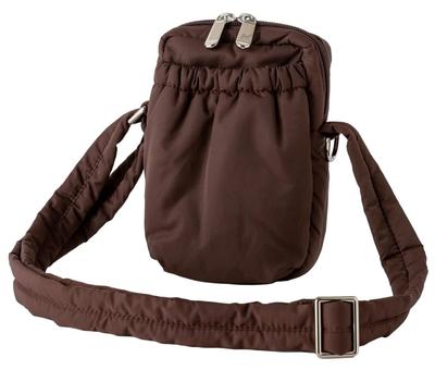Puff Design Mini Shoulder Soft and Silver Pouch Included [Sleeping Sheep] Bag, Lightweight, Hardware, (brown)