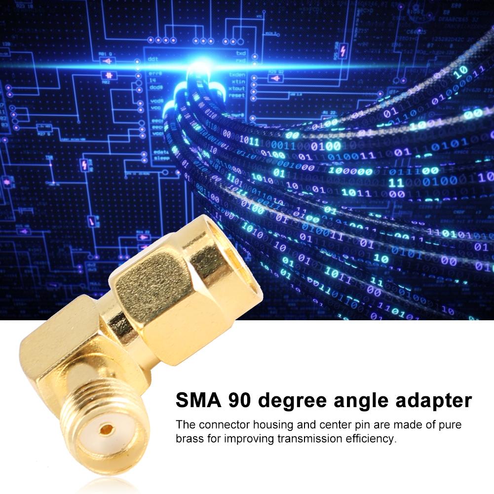 5pcs SMA J Male To SMA K Female Right Angle Bend Adapter Connector Converter