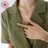 Titanium Steel Gold-Plated Butterfly Pendant Necklace with Retro European and American Design