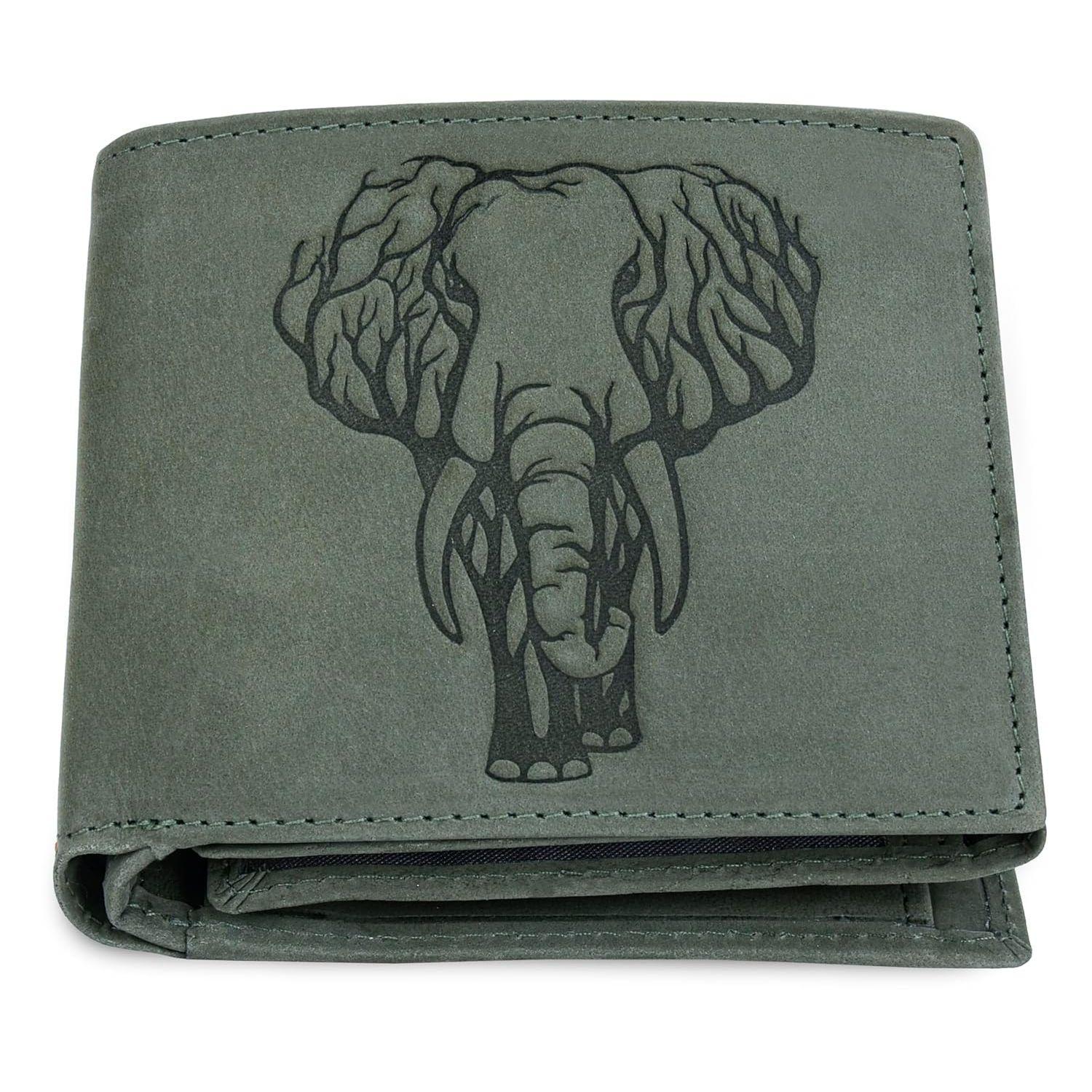 

Винтажный коричневый кожаный кошелек Leo с RFID-блокировкой для мужчин зелёный