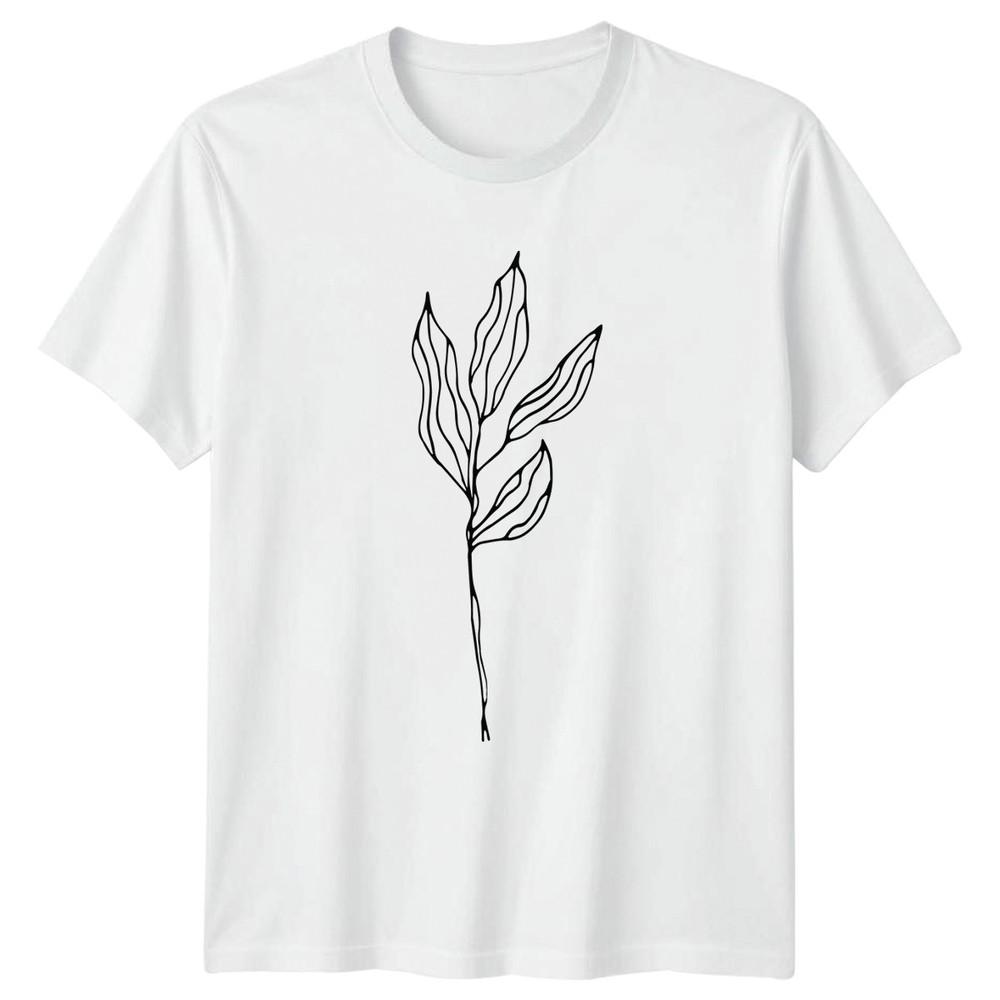 Stylish Minimalist Botanical Line Art TShirt Botanical Illustration Nature S
