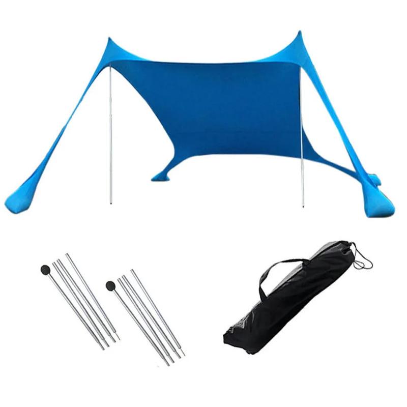 

Портативный тент для пляжа, раскладной тент, устойчивый к ультрафиолетовому излучению, кемпинговая кровать, ветрозащитный и солнцезащитный тент, садовый домик 200*210*150cm синий