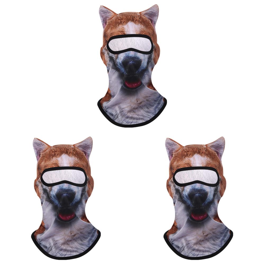 5/1 Stück 3D Stehohren Tier Sturmhaube Gesichtsmaske für Musikfestivals Raves Ski Cosplay Party Outdoor Sonnenschutz Sturmhaube Hut