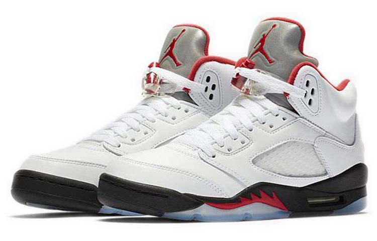 Jordan 5 Rouge Feu Rétro Languette Argentée 2020 GS 440888-102