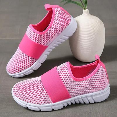 Women's Sports Shoes 2024 Summer Fashion Candy Color Sport Shoes Walking Mesh Breathable Slip On Flats Ladies Casual Shoes