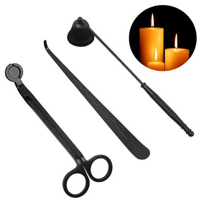 Ensemble d'accessoires pour bougies 3 pièces : Coupe-mèche, Crochets d'extincteur, Outil pour bougie d'entretien de la maison, Acier inoxydable, Portable