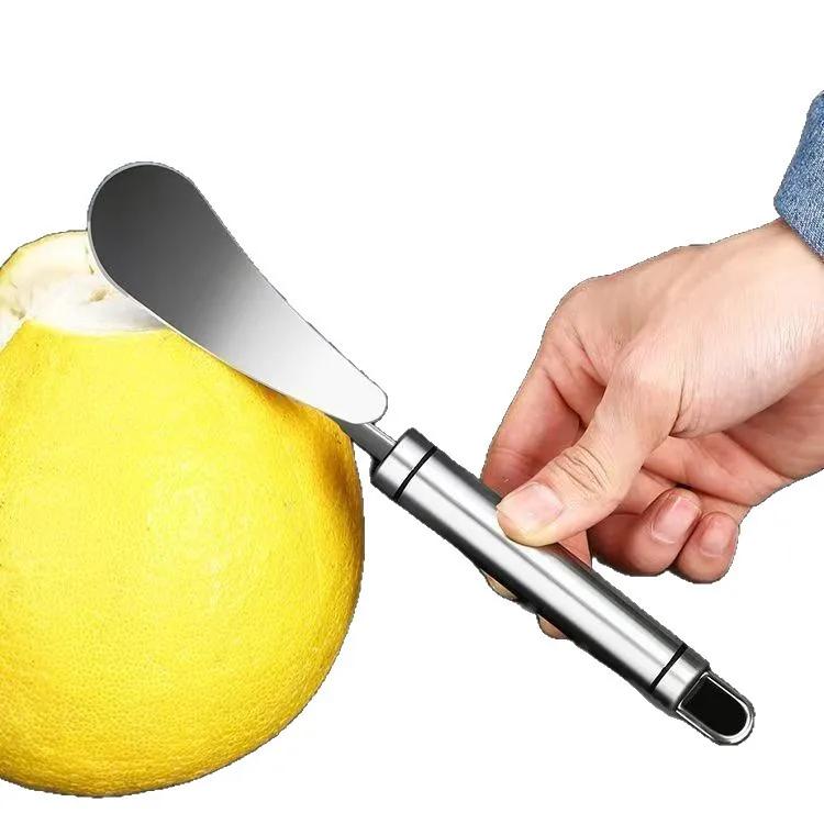 Creative Kitchen Gadget Food Grade Stainless Steel Orange Peeler Grapefruit Peeler Citrus Fruit Opener Tool for Easy Peeling