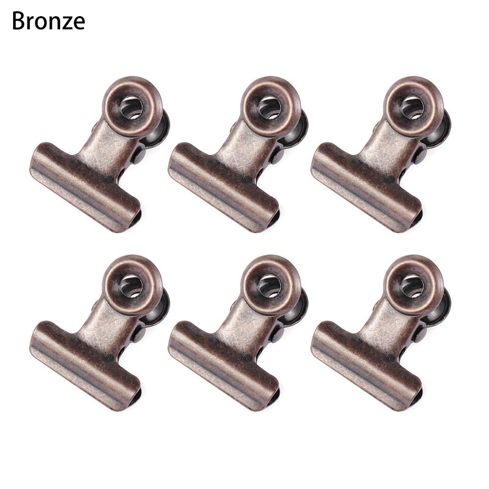 

6Pcs Metal Kitchen Food Sealing Bag Clips Letter Paper Photo File Clamps School Office Calendar Binder Clip Household Accessorie бронзовий