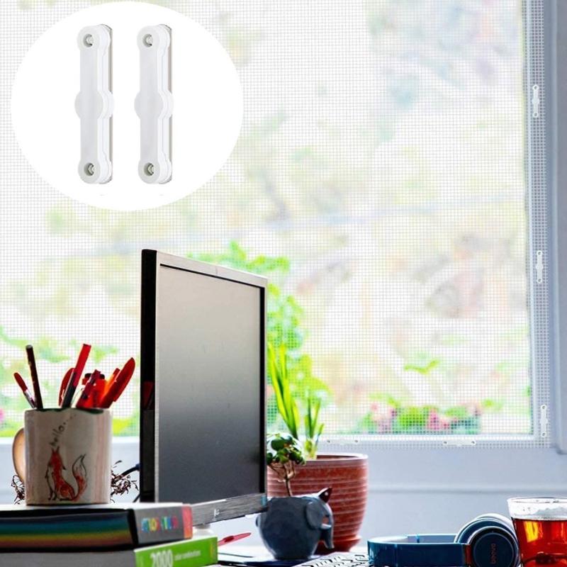 Creative Window Fly Net Fixing Clip Self Adhesive Punch Free Fly Screen Installer Clips Plastic Curtain Clamp Durabl