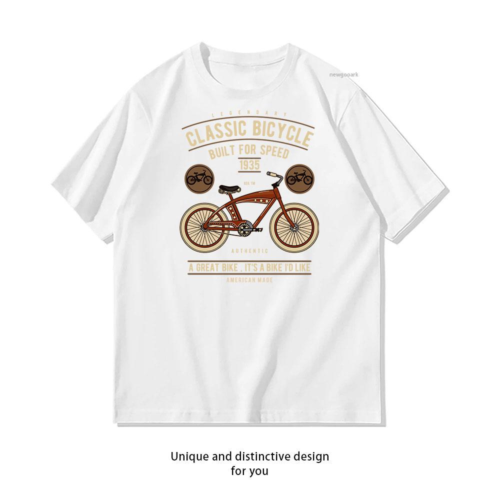 1935 Classic Bicycle Speed Graphic TShirt Cotton T Shirt Unisex Adult Couple Streetwealtops Tee Short Sleev Casual