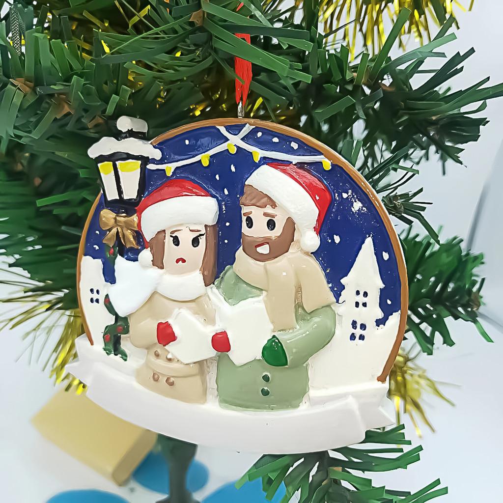 

Blue Eyecatching Heart Couple Resin Handheld Ornament For Christmas Decor Tree