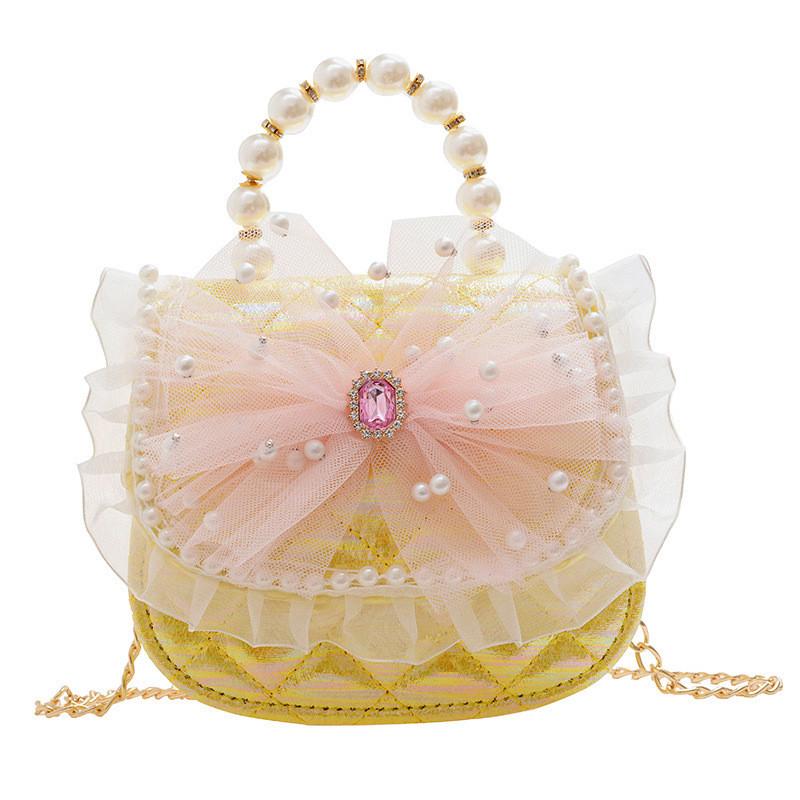 Chic Pearl Embellished Crossbody Bag For Kids Trendy And Fashionable Accessory