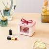 Yousheng Cute Lipstick Storage Box Small Makeup Case with Bowknot Lid Red Hearts 8 Slots Cosmetic Organizer for Lip Rouge Lip Balm Nail Polish