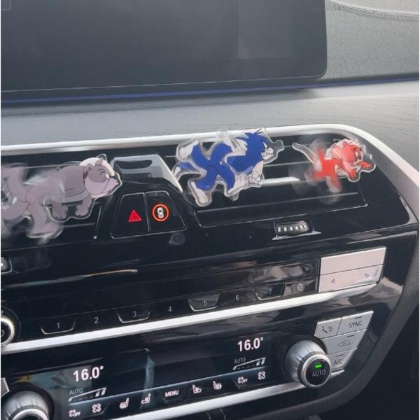 Tom and Jerry Air Vent Decoration 3-piece Set Acrylic Figure Car props,Korean Car Acc