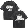 Anime Vinland Saga Thorfinn I Have No Enemies Vintage Washed T Shirt Mens Women Manga Casual Oversized Tshirts Male Streetwear