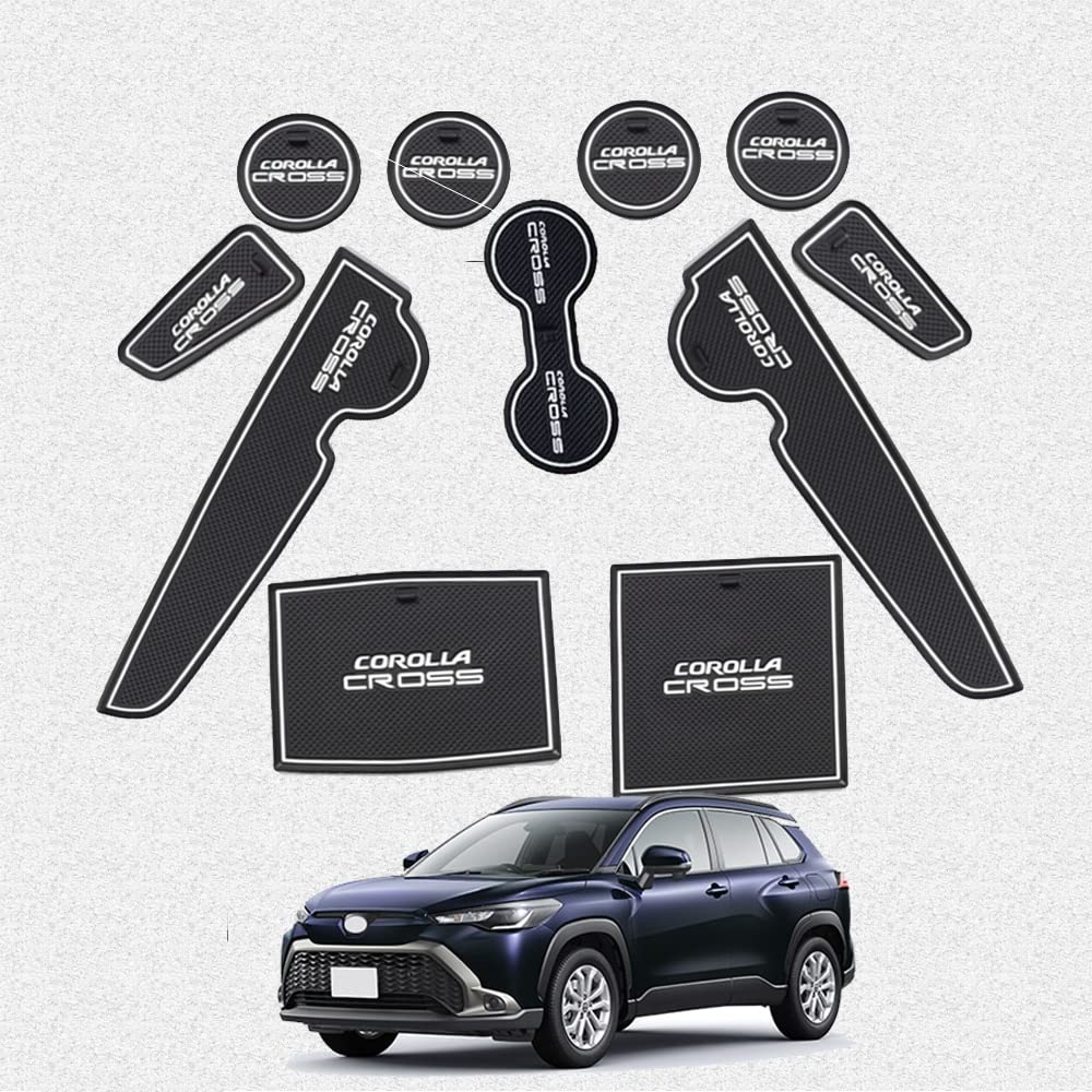 Hearsheng Set of Silicone Rubber Interior Mats for the New Corolla Cross 10 Series 2021 Door Custom Interior Easy Design 11-Piece (ZSG10, ZVG11,