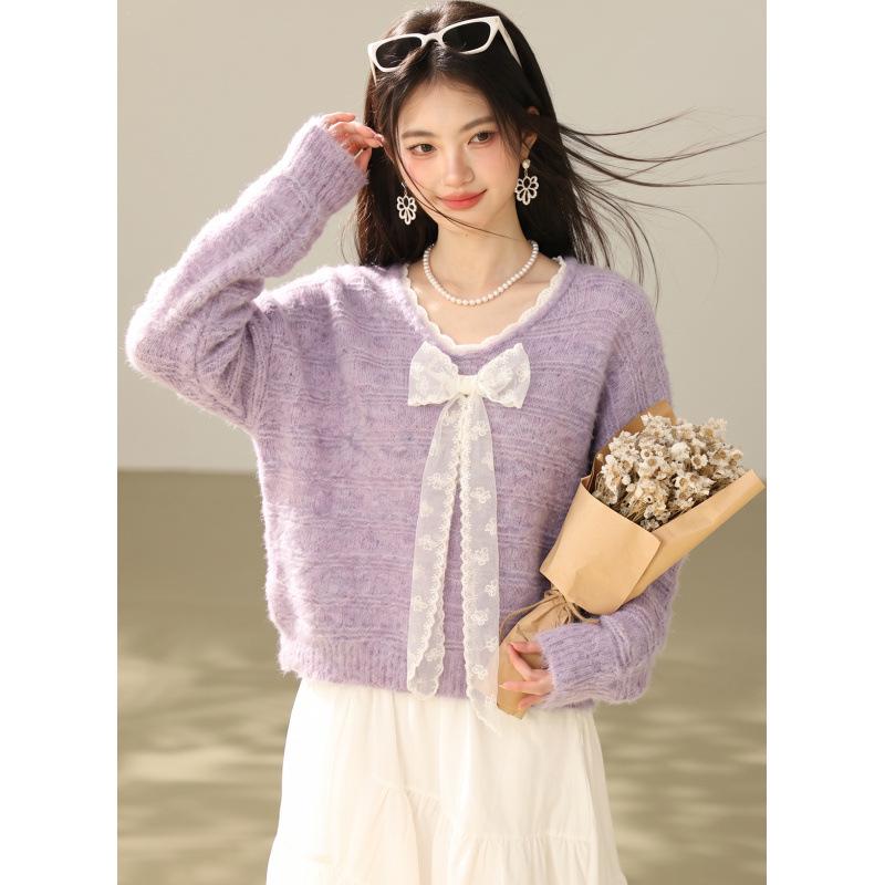 Women's Loose Lace Knit Sweater - 2026 Autumn Collection