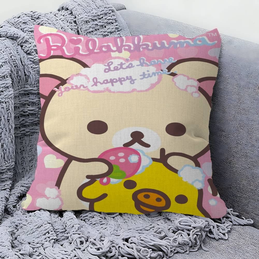 Anime Cute Cartoon RRilakkuma Cushion Cover Car Throw Pillow Case For Sofa Car Christmas Gift xcm xcm
