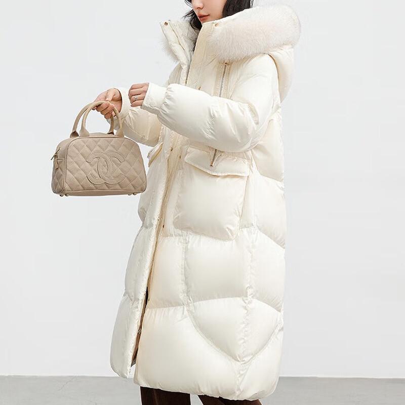 Dámská dlouhá zimní péřová bunda Yaya s límcem z liščí kožešiny