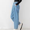 Jeans for Women Baggy Fit Elastic Waist Light Blue Denim Pants Date Outfits Korea Fashion