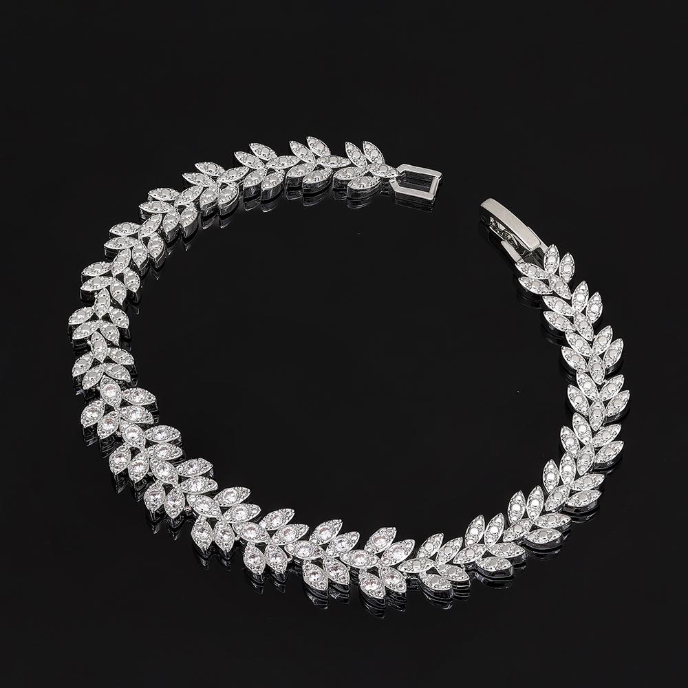 Trendy 4PCS Micro White Zircon CZ Jewelry Set For Women Wedding Bridal Party Jewelry Set Necklace Earring