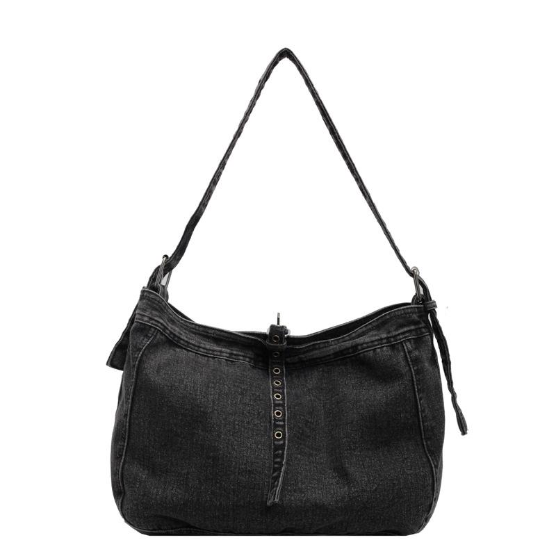 Große Tragetasche Damen Denim Schultertasche Unterarmtasche