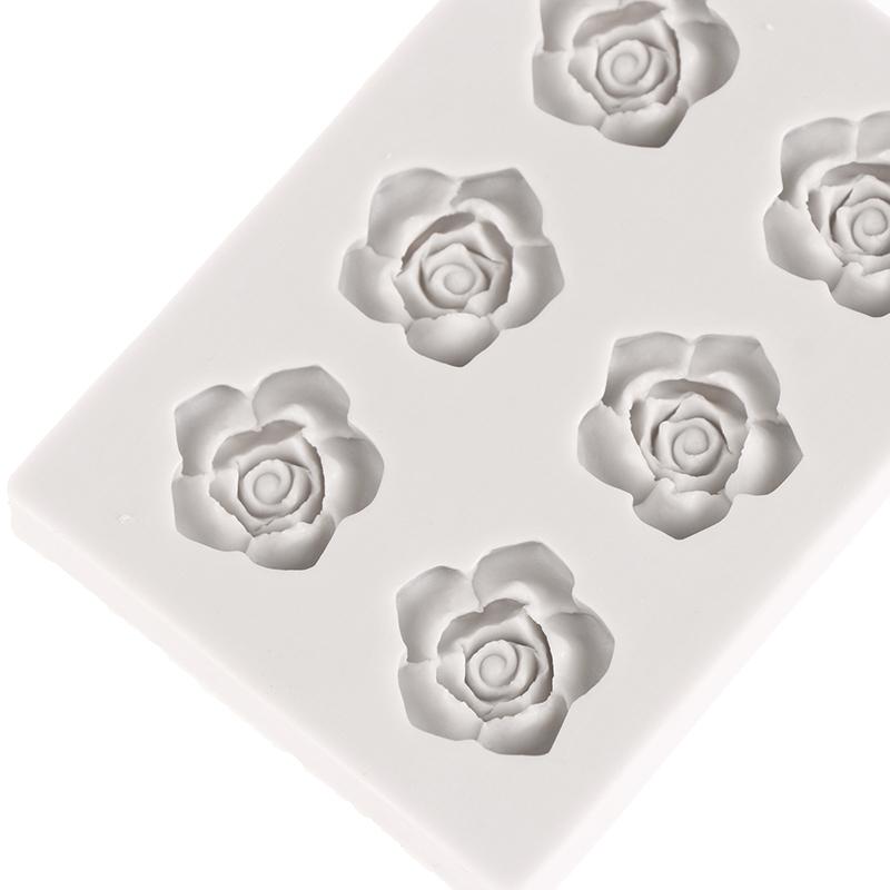 Mini Rose Camellia Daisy Flower Silicone Sugarcraft Mold Diy Clay Model Cake Decorating Tools Baking Accessories